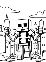 Enderman Arms Raised coloring preview