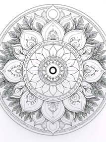 Lotus Mandala with Intricate Patterns Coloring Page