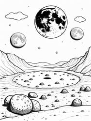Moon with Crater Lake coloring preview