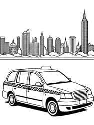 New York Yellow Taxi coloring preview