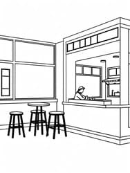 Nighthawks in Urban Diner coloring preview