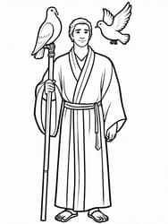 Noah Releasing Doves coloring preview
