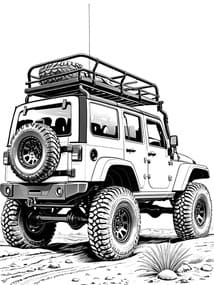 Off-Road Monster Jeep coloring preview