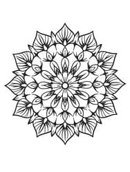 Leaf Mandala with Petals coloring preview