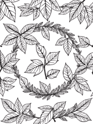 Leaf Wreath with Branch Details coloring preview