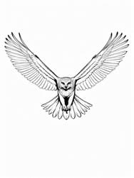 Owl with Wings Outstretched coloring preview