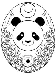 Panda with Bamboo coloring preview