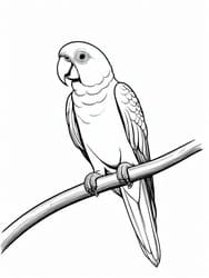 Parrot Gripping Branch coloring preview