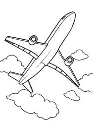 Airplane Flying Through Clouds
