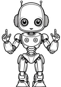 Peace Sign Robot coloring preview