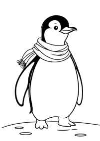 Penguin Wrapped in Scarf coloring preview