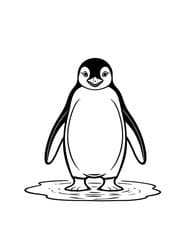 Penguin Waddling on Ice Patch coloring preview