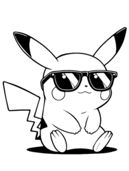Pikachu Rocking Shades coloring preview