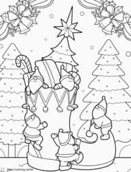 Gnomes Decorating Christmas Tree