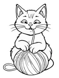 Kitten Tangled in Yarn Ball