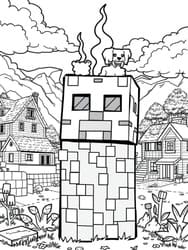 Free printable Snow Golem with Puppy