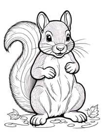 Squirrel with Bushy Tail coloring preview