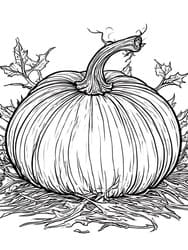 Pumpkin with Maple Leaves coloring preview