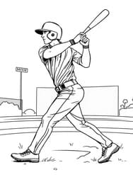 Baseball Player Swinging Bat