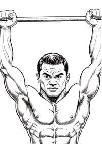 Weightlifter Overhead Press coloring preview