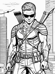 Hawkeye Nocking Arrow coloring preview