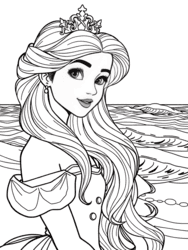 Princess by Seaside Shore coloring preview