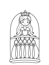 Princess in Tower Balcony coloring preview