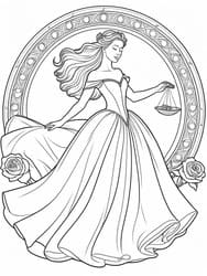 Princess Holding Scales coloring preview