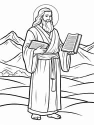 Moses with Commandments coloring preview