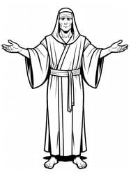 Moses Extending Arms in Benediction coloring preview
