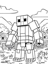 Free printable Iron Golem Standing in Village