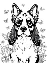 Puppy with Butterflies