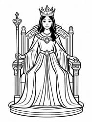Queen Esther on Throne coloring preview