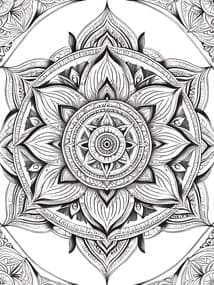 Petal Mandala with Feathered Edges coloring preview