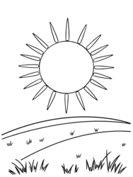 Simple Sun with Rays coloring preview