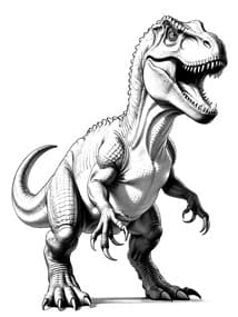 Detailed Realistic T-Rex Roaring coloring preview