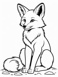 Red Fox Sitting coloring preview