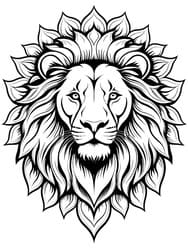 Regal Lion Mandala coloring preview