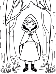 Red Riding Hood in Forest coloring preview