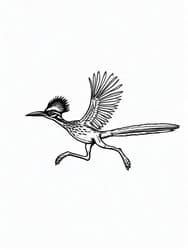 Roadrunner Sprinting Across Desert coloring preview