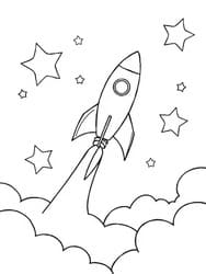 Rocket Blasting Off Into Stars