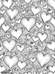 Hearts with Vines and Leaves coloring preview