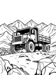 Off-Road Truck in Rocky Terrain