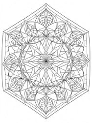Hexagon Crystal Snowflake Mandala coloring preview