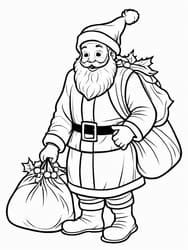 Santa Carrying Toy-Filled Sack coloring preview