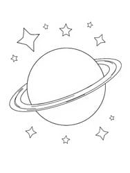 Saturn Planet Surrounded by Stars