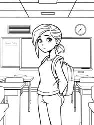 Gwen Stacy in Classroom coloring preview