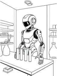 Scientist Robot in Lab