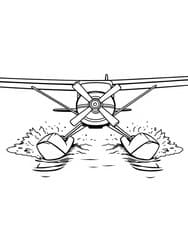 Seaplane with Floats on Waves