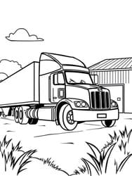 Free printable Large Semi Truck in Farm